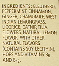Ingredients of Tension Tamer Herbal Tea