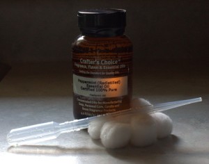 Peppermint Essential Oil with Dropper and Cotton Balls