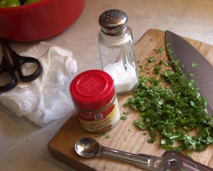 Herbs and Spices to Add - Cilantro, Cumin & Salt