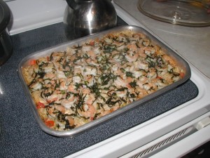 Shrimp Orzo Basil Dish After Cooking